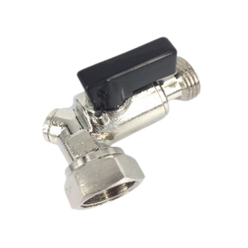 Perle RVS Haakse Bierafsluitkraan – 5/8” Flare Female → 5/8” Flare Male